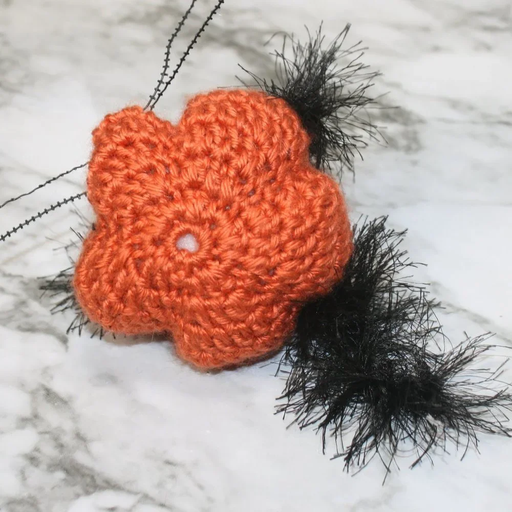 HAND CRAFTED Crochet Cat Pumpkin Stuffed Animal Fall Halloween Decor Orange